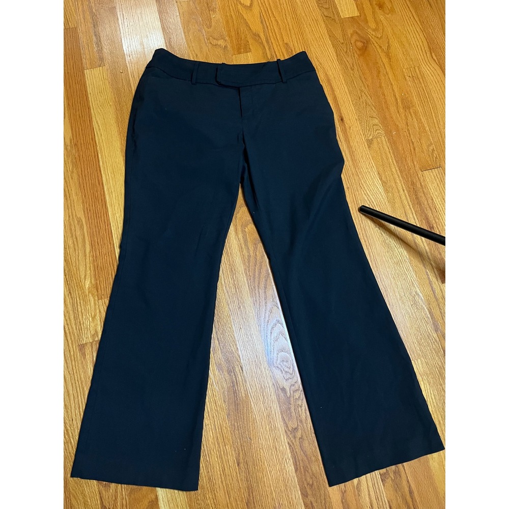 Mossimo Womens Black Dress Pants Fit 4 Stretch Flare Leg Trousers Size 12